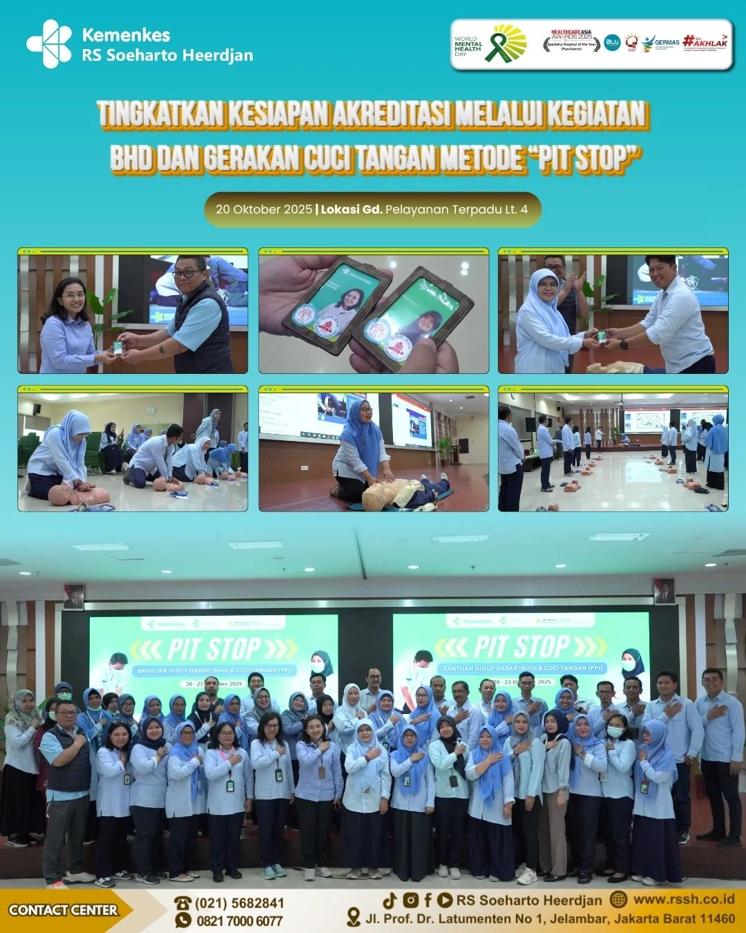 RS Soeharto Heerdjan Tingkatkan Kesiapan Akreditasi Melalui Kegiatan  BHD dan Gerakan Cuci Tangan Metode “Pit Stop”