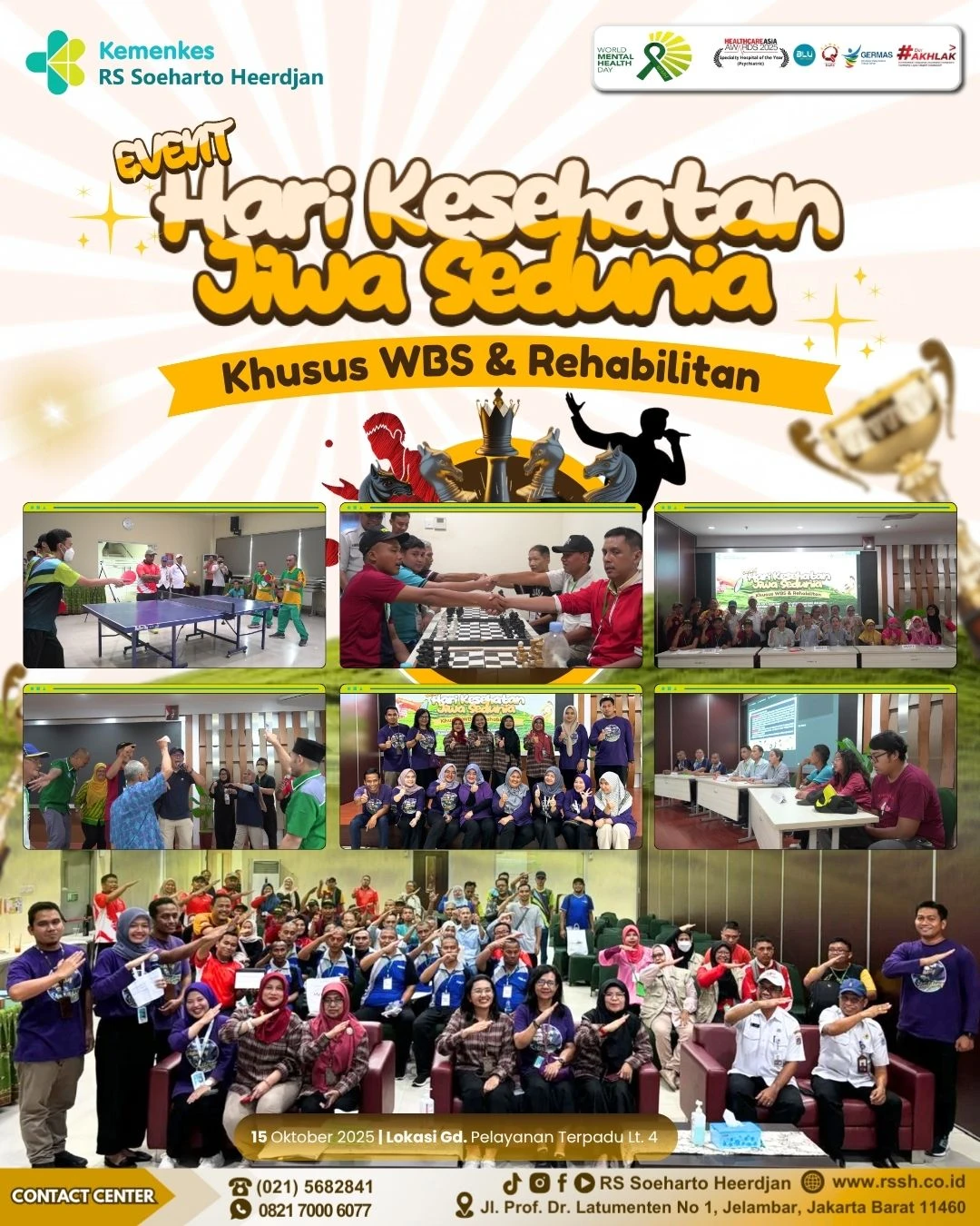 RS Soeharto Heerdjan Gelar Lomba Rehabilitan dan Warga Binaan Sosial dalam Rangka Hari Kesehatan Jiwa Sedunia 2025
